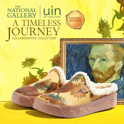 Vista 2 de UIN Mocasines para mujer, cómodos y modernos, pintados con arte artístico, puntera ancha, informales, para el hogar, mocasines sin cordones