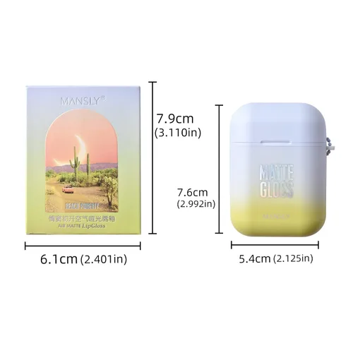 Vista 8 de Juego de 2 lápices labiales mate, juego de 2 unidades, impermeables, de larga duración, de terciopelo hidratante, para manchas de labios, base