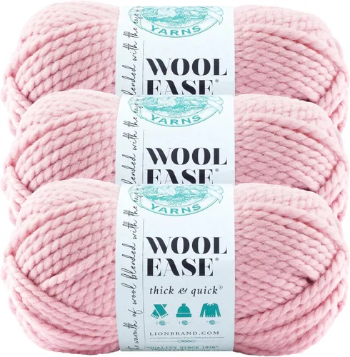 Vista 106 de Lion Brand Yarn - Ovillo de lana Wool-Ease Thick & Quick color fuerza aérea Super Bulky Wool Acrylic Blend Fiber for Soft Hats, Sweaters, Chunky