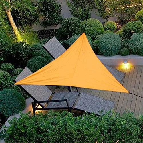 Vista 7 de Toldo triangular de 13 x 13 x 13 pies con cuerda, impermeable, bloqueo UV, para patio, instalaciones y actividades al aire libre