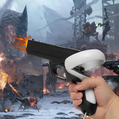 Vista 6 de YRXVW Weighted PistoI Grip VR Stock Controller Accessories for Oculus Quest 2, Controller Grips, Enhanced FPS Games Experience Holding Feels, Anti