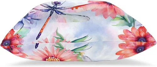 Vista 9 de Juego de 2 fundas de almohada de primavera y verano, diseño de libélula y flor, fundas para sofá, oficina, dormitorio, decoración del hogar, 16 x 16