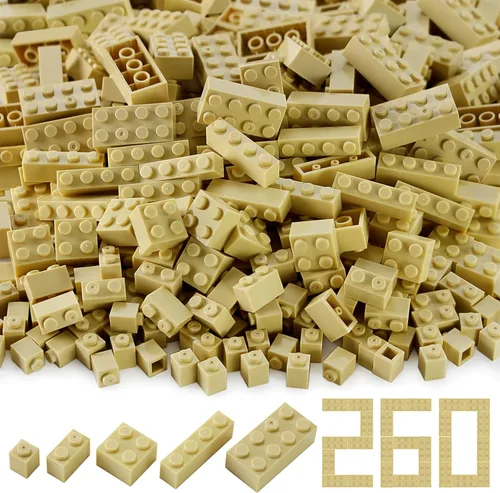 Vista 10 de Juego de 260 piezas de ladrillos a granel de ladrillos de construcción creativos básicos, piezas de accesorios de juguete, compatibles