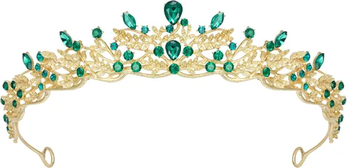 Vista 10 de SWEETV Wedding Tiaras for Women, Princess Quinceanera Crown Dorado
