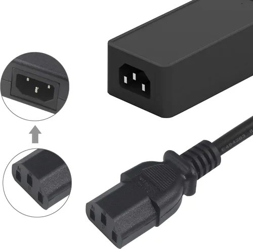 Vista 4 de Cable de alimentación para monitor de 3 pies – Cable de alimentación para computadora de PC, NEMA 5-15P a conector IEC C13 SVT 16AWG, cable