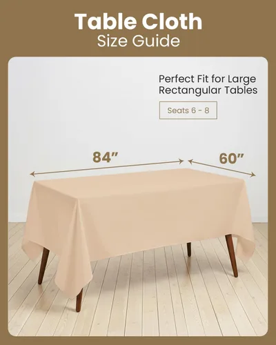 Vista 2 de Utopia Kitchen Mantel rectangular, 1 paquete, mantel lavable a máquina, mantel de poliéster para comedor, fiestas de bufé, pícnics, eventos, bodas