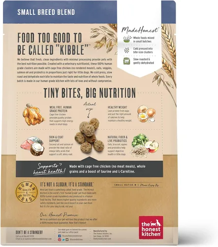 Vista 2 de The Honest Kitchen Alimento seco de grado humano para perros, alimentos secos de grano entero para perros de raza pequeña, pollo, 1 libra
