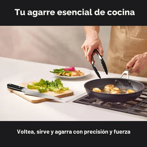 Vista 3 de Misen Pinzas de Cocina - Aptas para Lavavajillas, Resistentes - Herramienta de Parrilla con Punta de Silicona de Precisión - Resistente al Calor