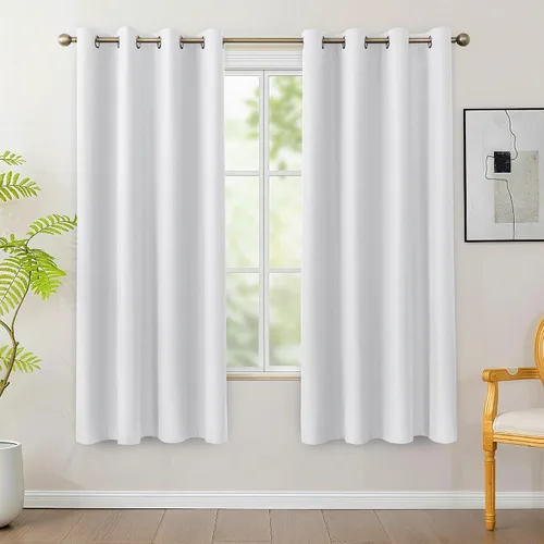 Vista 10 de BONZER - Juego de 4 paneles de cortinas 100% opacas, cortinas de ventana con aislamiento térmico y bloqueo de luz, de 63 pulgadas de largo, cortina