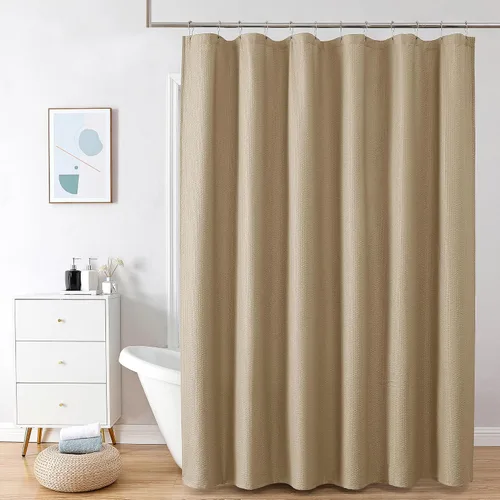 Vista 65 de OVZME Cortina de ducha de tela Berry Stall de 36 x 72 pulgadas, suave y gofre, pequeña cortina de ducha negra para baño con textura para un