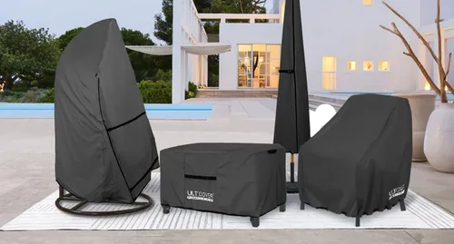 Vista 6 de ULTCOVER - Funda impermeable para mesa de café para patio, 36 pulgadas de largo x 22 pulgadas de ancho x 18 pulgadas de alto, color negro Heavy