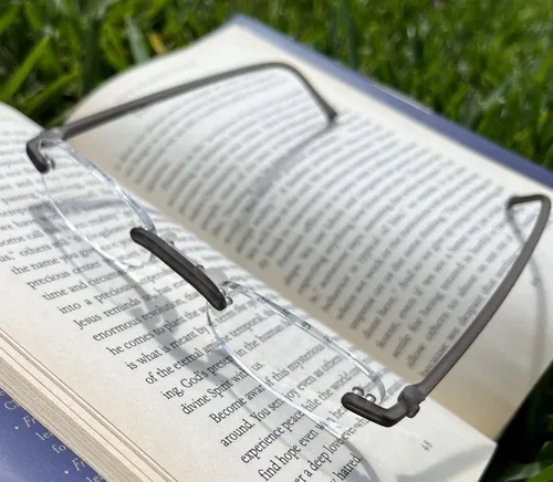 Vista 8 de Calabria 714 Anteojos de lectura sin montura con lentes transparentes, color carbón, lentes de lectura para hombres y mujeres, lectores
