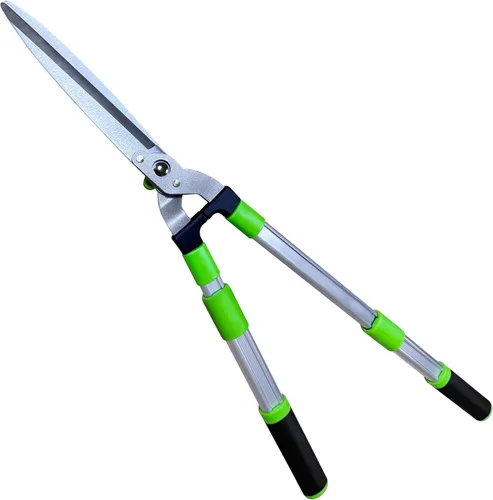Vista 2 de Tijeras extensibles para setos, recortadora de jardín profesional con hoja recta, mango ajustable para bordes, arbustos y podas, cortadores