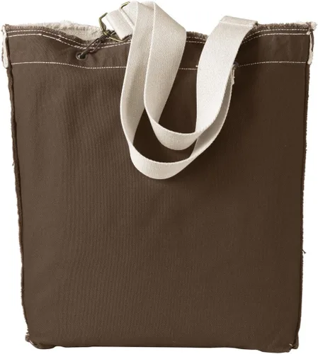 Vista 2 de Authentic Pigment 14 oz. Tote de borde crudo teñido directo OS DEEP NAVY, Marino profundo