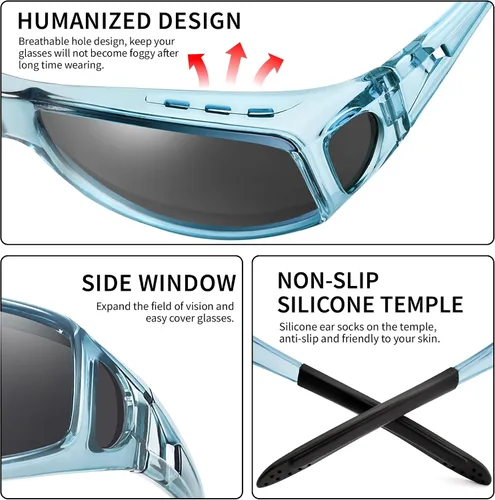 Vista 5 de Polarized Sunglasses Fit Over Glasses for Women Men with UV400 Protection Over Wrap Around Sun Glasses