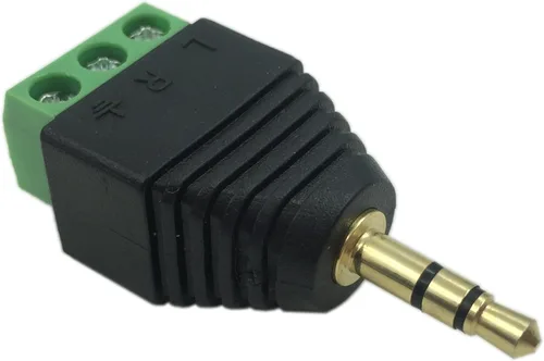 Vista 3 de CERRXIAN 0.138 in 3 polos audio estéreo vídeo macho a 3 tornillos hembra doble pista reemplazo auricular adaptador convertidor Balum sin soldadura