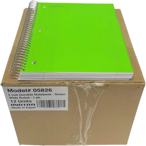 Vista 48 de Mintra Office Cuadernos de Espiral Duraderos, 5 Materias (Hielo Ártico, Rayado Universitario 1pk)