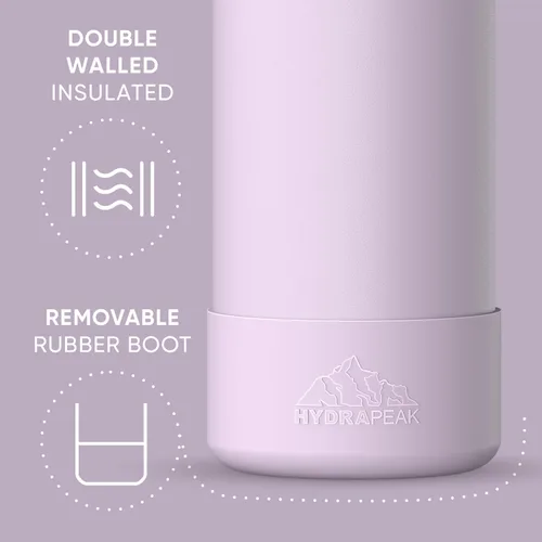 Vista 3 de Hydrapeak Botella de Agua Deportiva Aislada de 32 oz con Tapa de Pajita, A Prueba de Fugas y Derrames, Mantiene las Bebidas Frías por 24 Horas, Rubor