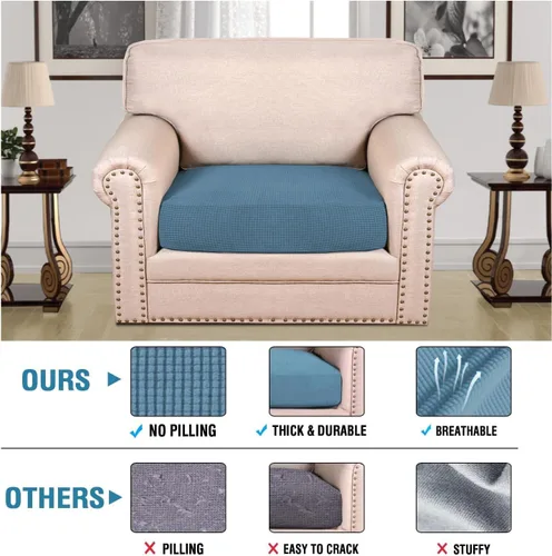 Vista 23 de H.VERSAILTEX Fundas de Cojín de Asiento Individuales Super Elásticas Fundas de Sofá Fundas de Cojín de Sofá Fundas Deslizables Juegos Tela de Sarga