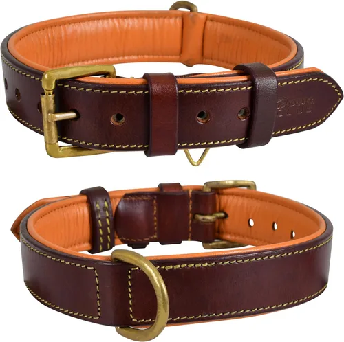 Vista 16 de Collar de cuero para perro Collar de cuero para perros pequeños, collar de perro de 0.75 pulgadas de ancho, negro, genuino, de grano completo