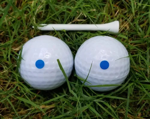 Vista 2 de J&M Gender Reveal Pelota de golf para baby showers y fiestas de revelación. Polvo Holi totalmente natural. Paquete de 2.