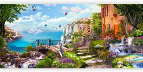 Vista 40 de artgeist Mural de Pared Despegar y Pegar Arquitectura 212x98 pulgadas - Papel Tapiz Autoadhesivo XXL de Esquina Removible Pegatina Grande Lámina