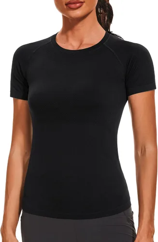 Vista 8 de Stelle Camisetas de entrenamiento para mujer, sin costuras, de manga larga, con agujeros para el pulgar para deportes, correr, atléticas, ajustadas