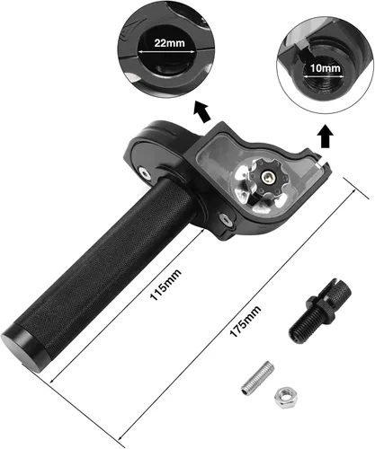 Vista 3 de Asamblea del acelerador de motocicleta de 0.866 in CNC de aluminio Twist Throttle Grips con cable del acelerador y agarre del manillar para CRF50