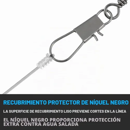 Vista 7 de Dr.Fish Paquete de 50 aparejos de pesca giratorios de barril, accesorios de pesca de acero inoxidable, cierre de seguridad de acero inoxidable