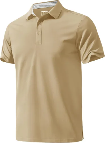 Vista 12 de MAGNIVIT Camisas polo de manga corta para hombre, camisas de golf atléticas que absorben la humedad, camisa casual de algodón con cuello de 3 botones