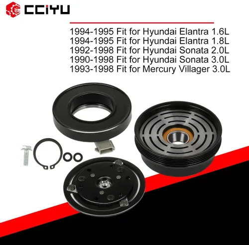 Vista 3 de CCIYU Embrague del compresor de CA para el coche 1993-1998 para el embrague del compresor del aire acondicionado de Mercury Villager 3.0L