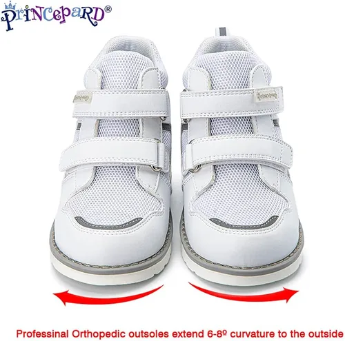 Vista 4 de Zapatos ortopédicos para niños pequeños, tenis correctivos de alta calidad para niños y niñas con soporte de arco y tobillo, suela antideslizante