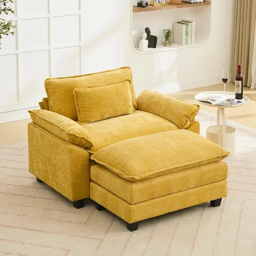 Vista 83 de Oprisen Sofá Seccional Modular, Cómodo Cloud Couch Sofá Seccional, Sofá Cama de Chenilla con Asiento Profundo con Almohadas Decorativas para Sala