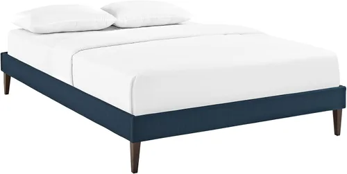 Vista 2 de Modway Sharon - Marco de cama de tela con patas cuadradas cónicas, color azul