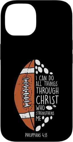 Vista 4 de Funda de regalo para iPhone 16 American Football I can do things Bible God Jesus