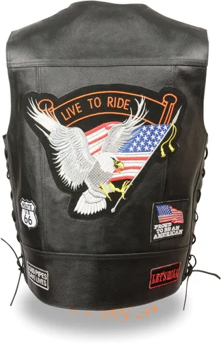 Vista 2 de Event Leather Chaleco de 9 parches para hombre