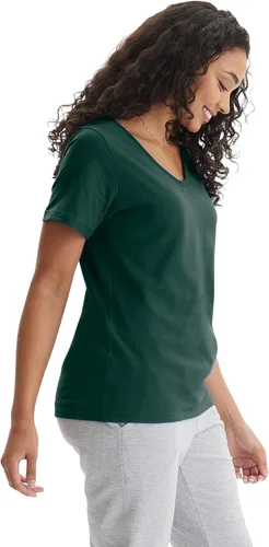 Vista 3 de Hanes Women's Nano Premium Cotton V-Neck T-Shirt Pack