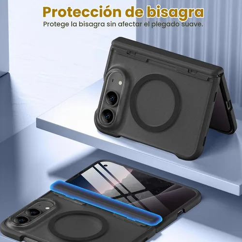 Vista 6 de Funda magnética para iPhone Duo con protección de bisagra, compatible con Negro