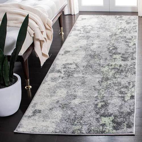 Vista 40 de SAFAVIEH Adirondack Collection - Alfombra decorativa, 2 pies 6 pulgadas x 4 pies, verde y gris, diseño abstracto moderno, no desprende pelusa