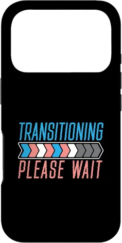 Vista 30 de Funda transgénero LGBTQ para iPhone 16 Transitioning Please Wait Rainbow Pride