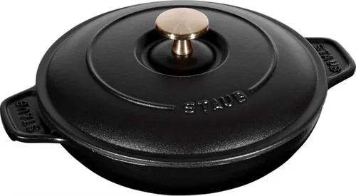 Vista 5 de Staub Plato para hornear cubierto redondo de hierro fundido de 7.9 pulgadas, gris grafito, fabricado en Francia Gris (Graphite Grey)