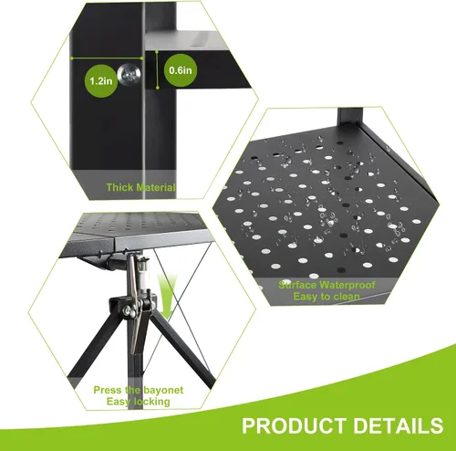 Vista 4 de Soporte de metal para plantas, estante plegable de 3 niveles para flores