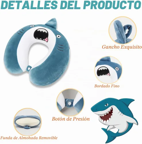 Vista 3 de Linda almohada de cuello para viajes, almohada de cuello para niños con máscara para los ojos para dormir, almohada de espuma viscoelástica
