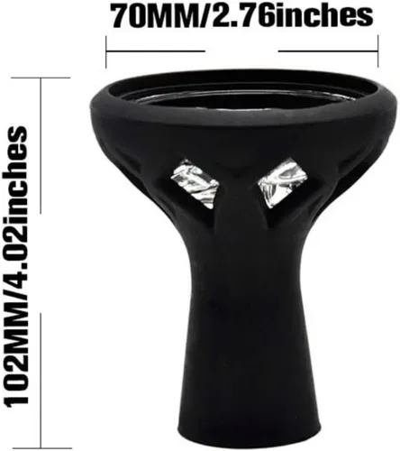 Vista 3 de Cachimba Bowl Cabeza de Silicona para Cachimba Tazón de Tabaco Tazón de Silicona con Sistema de Gestión de Calor con Tapa de Acero, Resistente al