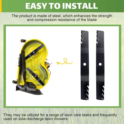 Vista 5 de Cuchillas de cortacésped de 42 pulgadas de repuesto para John Deere UC22008, John Deere cortacésped de giro cero Z335E Z345M Z345R Z335M, John Deere