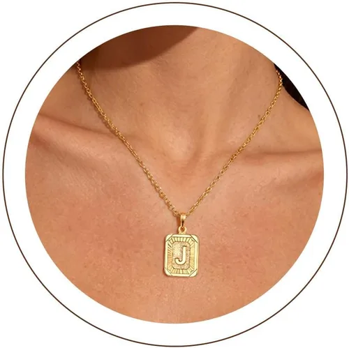 Vista 26 de U7 Initial Necklaces for Women a. Oro