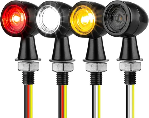 Vista 8 de Intermitentes LED para Motocicleta Mini Señales Giratorias Pequeñas Luz Indicadora Micro Delantera Trasera Compatible con Harley Davidson Honda