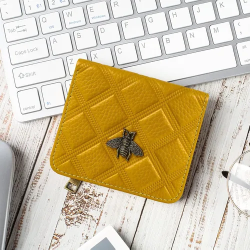 Vista 6 de Repterbo Billetera para mujer, con bloqueo RFID, pequeña, compacta, plegable, de piel auténtica, con bolsillo, mini carteras para mujeres
