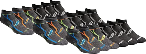 Vista 17 de Saucony Calcetines invisibles Rundry Bolt Performance para hombre, disponibles en tallas M-XXL (6, 12, 18 pares)