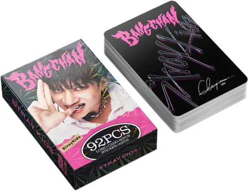 Vista 5 de KPOPBP Stray Kids Fotocards 60 PCS SKZ Rock Star Álbum Tarjetas de Fotos con 32 PCS Calcomanías Regalo Kpop Tarjetas Lomo Mercancía para Niños